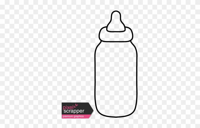 Baby Bottle Template Baby Illustrations Bottle Graphic - Black And White Transparent Baby Bottle Clipart #718072