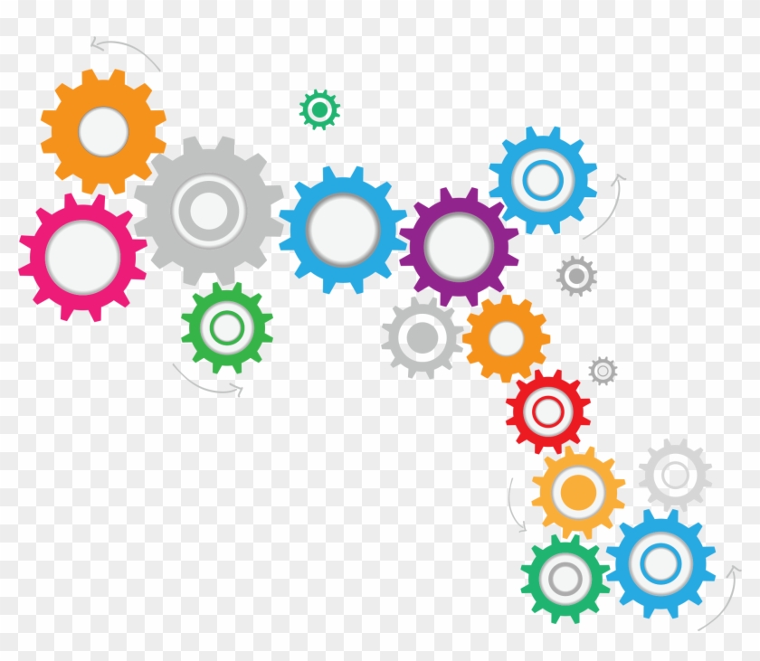 Color Wheel Gear Clip Art - Engranajes De Colores Vector Png #718146