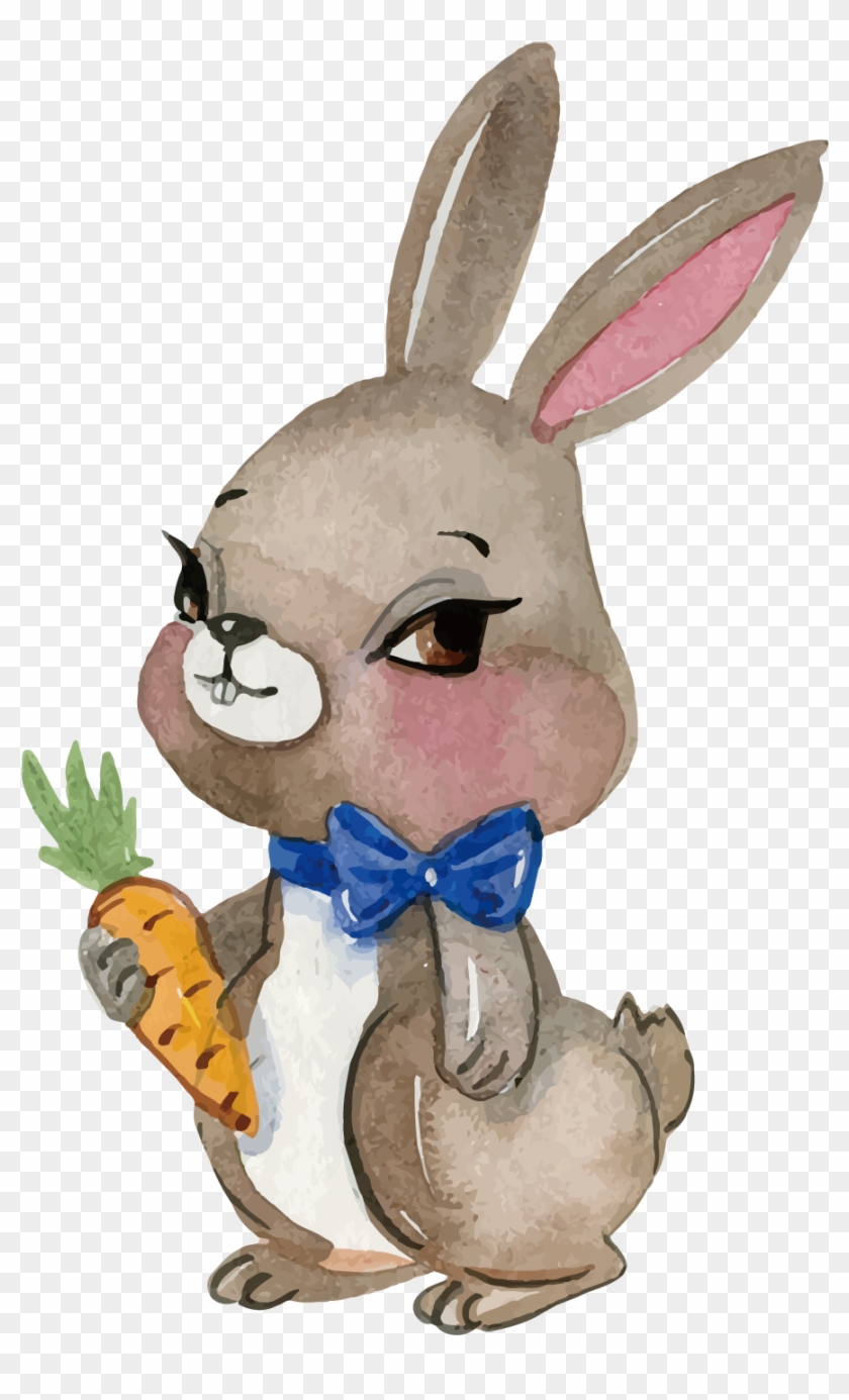 Easter Bunny White Rabbit Watercolor Painting Drawing - Easter Bunny White Rabbit Watercolor Painting Drawing #718882