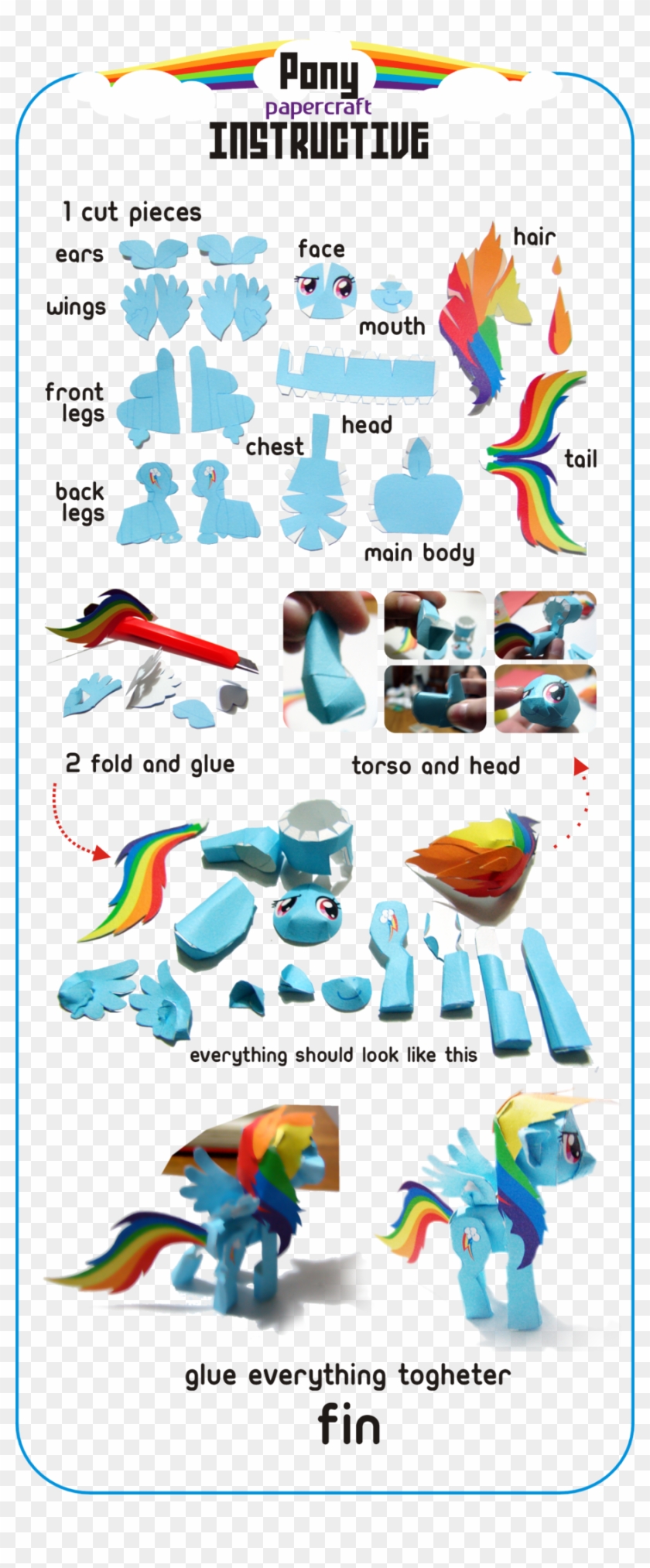 My Little Pony Papercraft Rainbow Dash #720479
