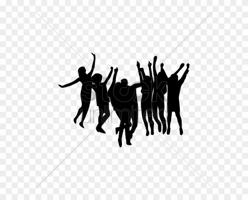 Crowd Cheering Vector Image - Women With Hands Up Silhouette Transparent #720679