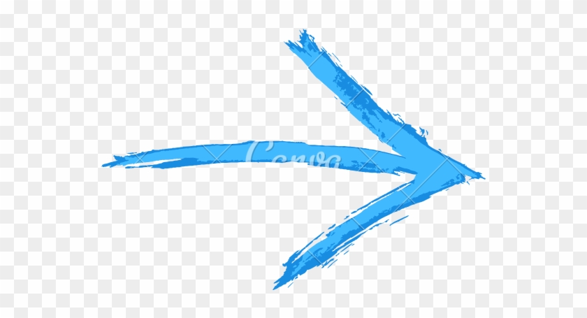 Drawn Arrow Blue - Brush Stroke Arrows Png #721140