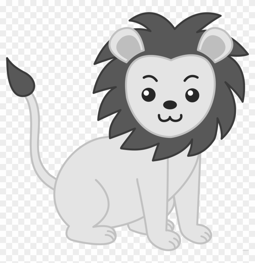 Baby Lion Animal Free Black White Clipart Images Clipartblack - Zoo Animals Clipart #721209