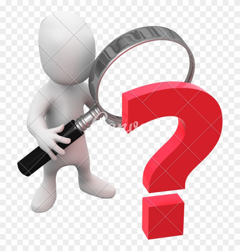3d Little Man Looks At The Question - Dibujos De Pregunta #721381