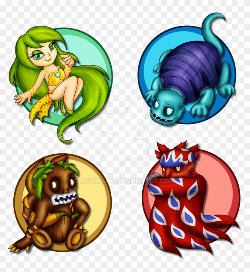 Chibi Archfiends Of The Elements By Azurelly - Drawing #721414