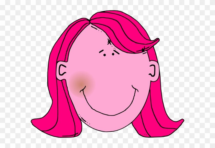 Pink Lady Clip Art At Clkercom Vector Online Royalty - Cartoon With Brown Hair #723609