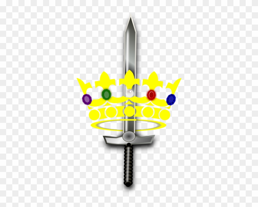 Jeweled Crown With Sword Clip Art - Crown And Sword Clipart #130074