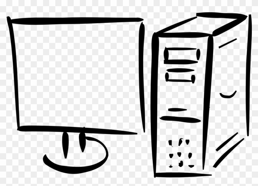 Illustration Of A Computer - Computer Black And White #134958
