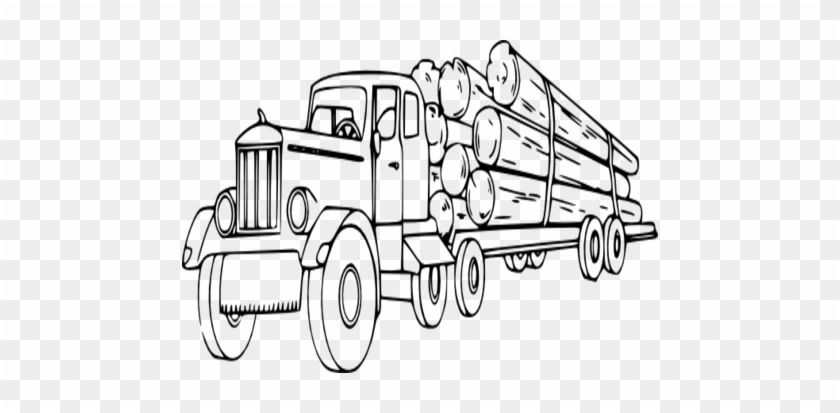 Coloring Trend Medium Size Wood Log Clip Art Truck - Logging Truck Clip Art #135474