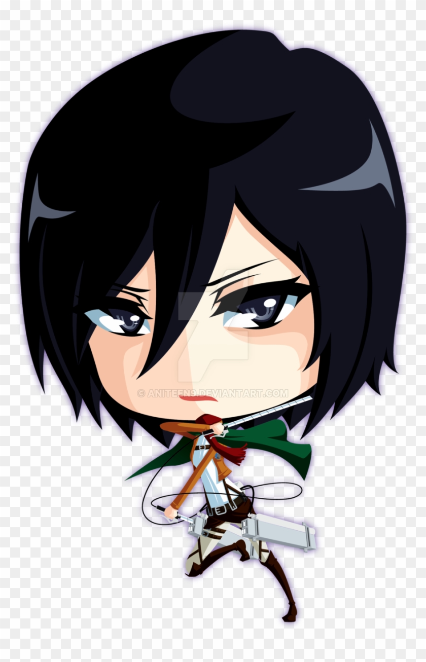 Mikasa Ackerman Eren Yeager Attack On Titan Chibi Anime - Mikasa Ackerman Eren Yeager Attack On Titan Chibi Anime #727358