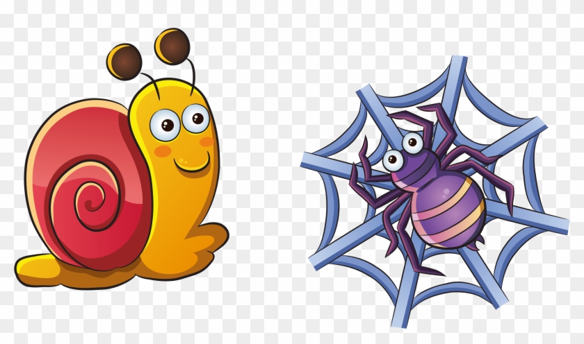 Spider Cartoon Snail Clip Art - แมงมุม การ์ตูน น่า รัก #728799