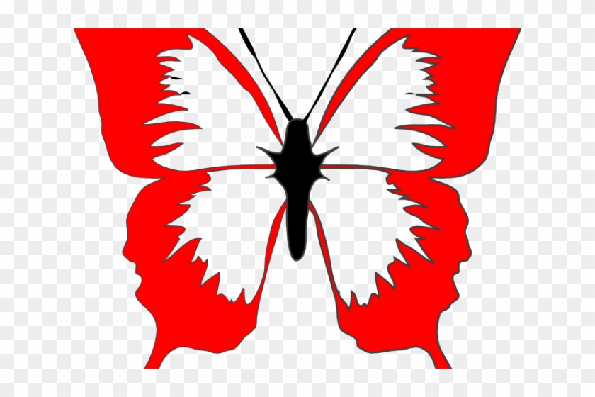 Red Butterfly Cliparts - Butterfly Black And White Clipart #729107