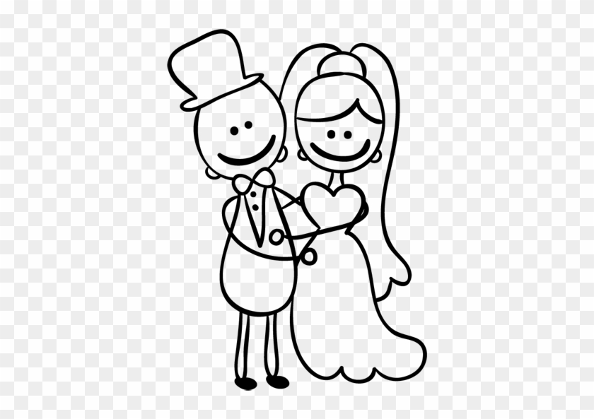 Vinilo Decorativo Novios Trazo - Novio De Boda Dibujo #729439