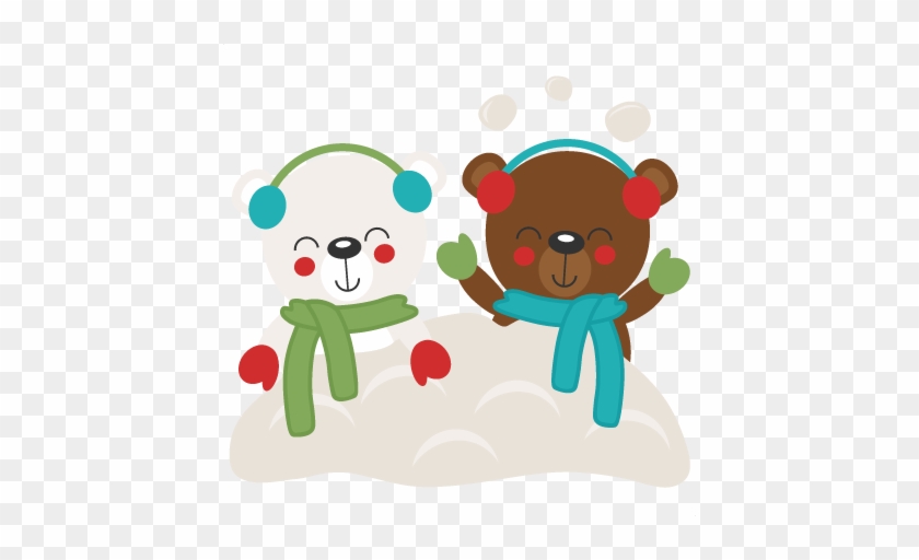 Pin Christmas Snow Clipart - Cute Winter Bears Clipart #730734