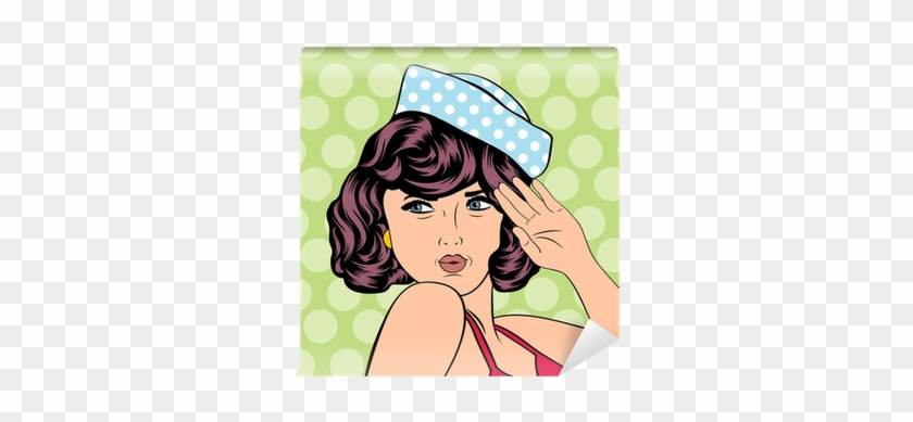 Pop Art Retro Woman In Comics Style Wall Mural • Pixers® - Art Print: Andreea's Cute Retro Woman In Comics Style, #734636