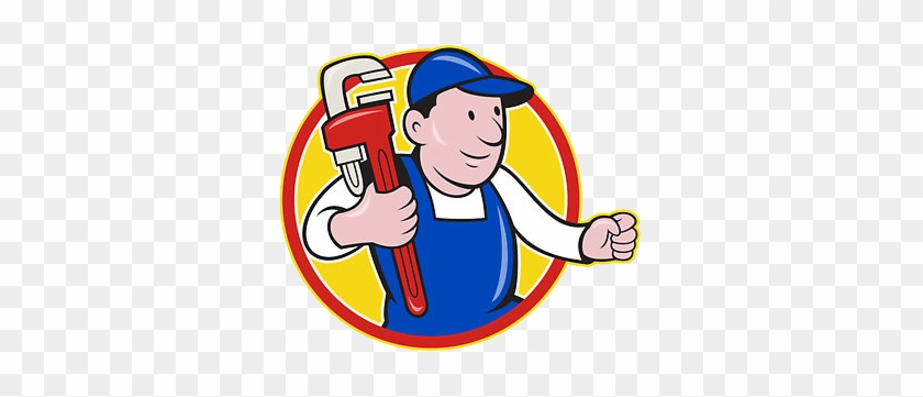 Reconnection Of Disconnected Service Connection - Plumber With Monkey Wrench Cartoon 2.25" Button #736213