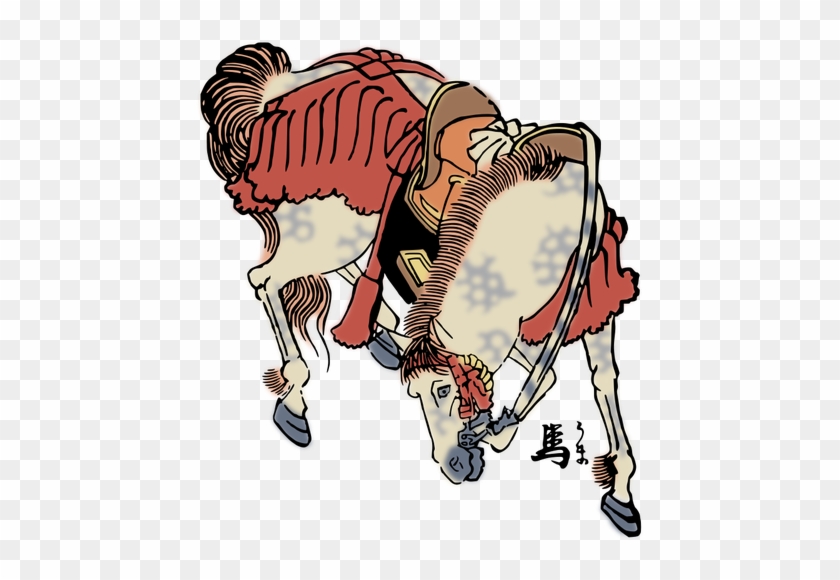 Horse Animal Clip Art - Japanese Horse Art Shower Curtain #736651