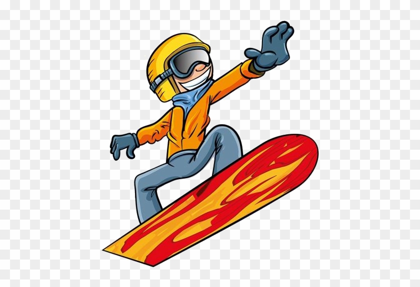 Snowboarding Cartoon Skiing - Snowboard Kreslené #739393
