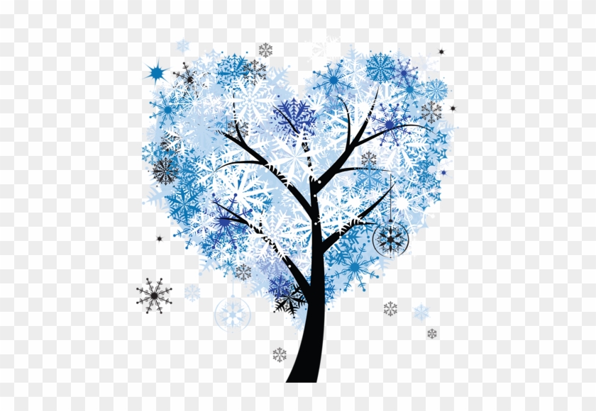 Snowflake Tree - Cheap Wall Framed Painting Distinctive Heart Shaped #739446