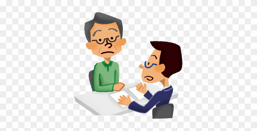 Senior Man Having Consultation - シニア イラスト 相談 フリー #739588