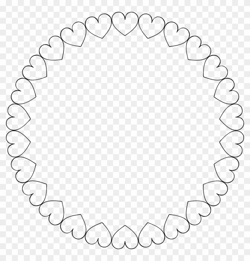 Pin Heart Shaped Border Clip Art - White Hearts Circle Png #740053