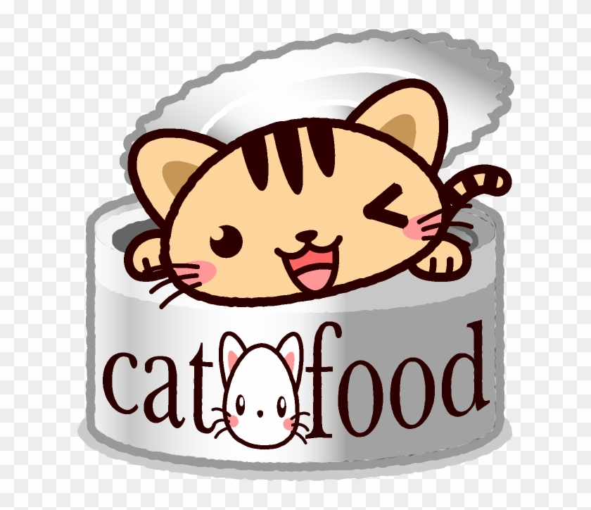 キャットフードの缶詰から顔を出す猫イラスト - 四葉 の クローバー イラスト #742488