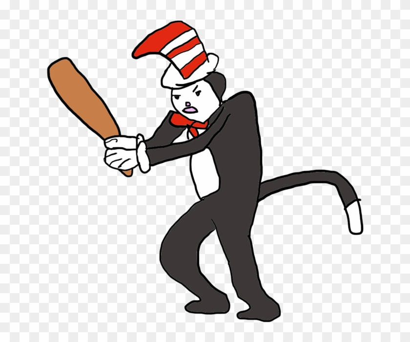 Cat In The Hat With Bat By Thekoloipo On Deviantart - Cartoon #744794