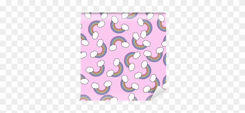 Abstract Vector Seamless Pattern With Rainbow On Pink - Vetor Plano De Fundo Unicornio #744895