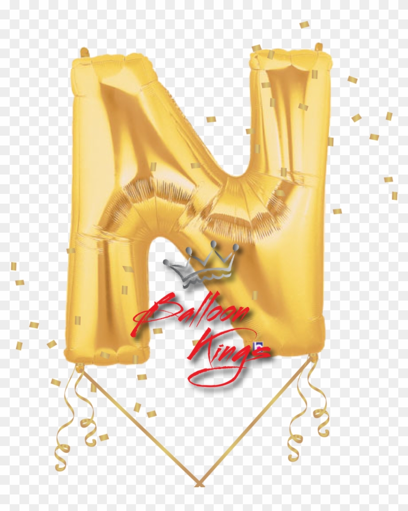 Gold Letter N - C-spin 40 Inch 1 One Gold Foil Number Letter Balloon #745384