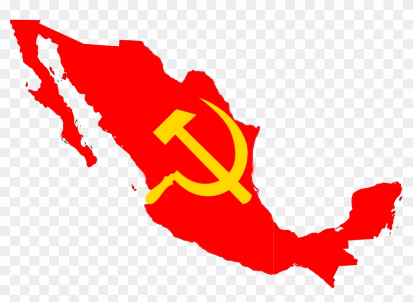 Flag Map Of The Mexican Soviet Socialist Republic By - Mexico Map Vector #746204