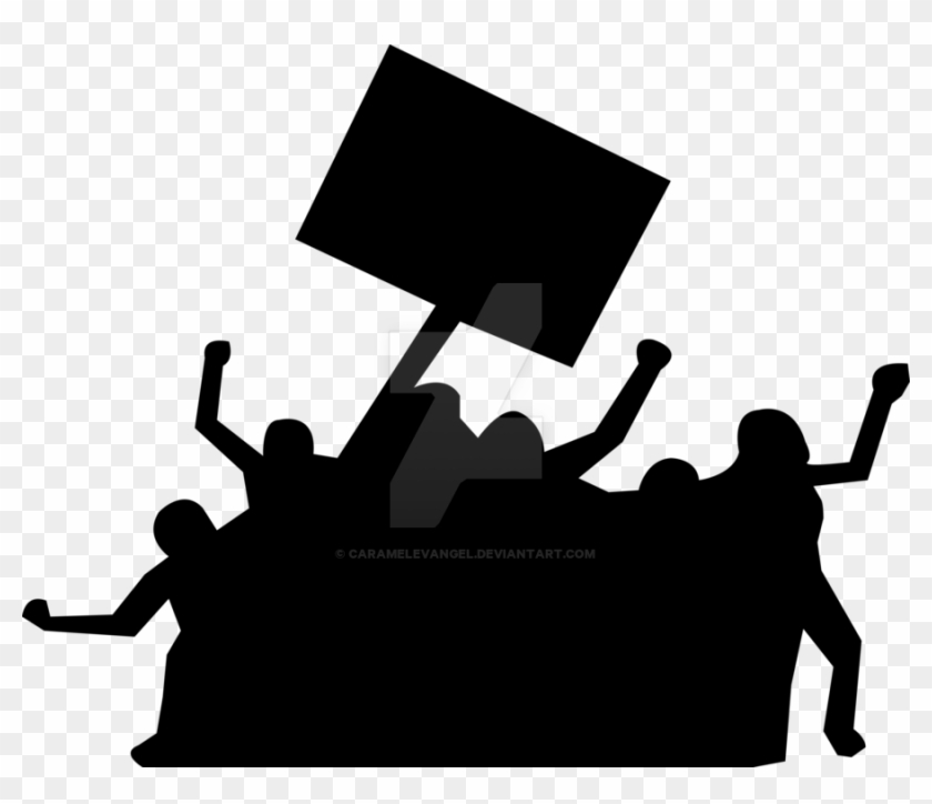 Protesting Crowd By Caramelevangel - People Protesting Cartoon Transparents #747643