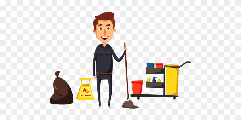 Cleaning Group Services - Caretaker Cartoon #748529