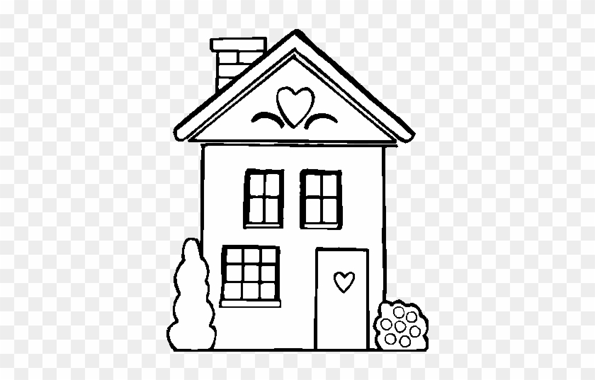Cool Disegno Di Casa Con Cuori Da Colorare With Disegno - Mensagens De Familia Abençoada #749705