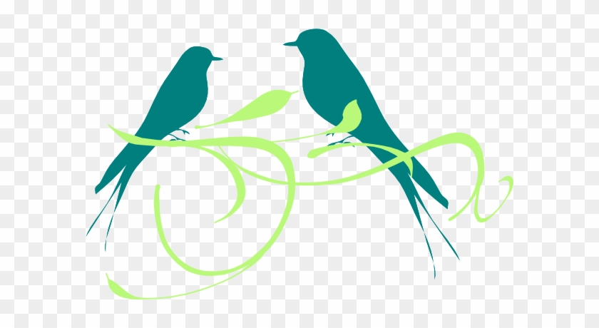 Lovebird Clipart Green Bird - Vintage Love Birds Clipart #750196