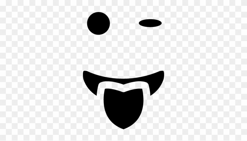Winking Emoticon Smiling Face With Tongue Out Of The - Face #753281
