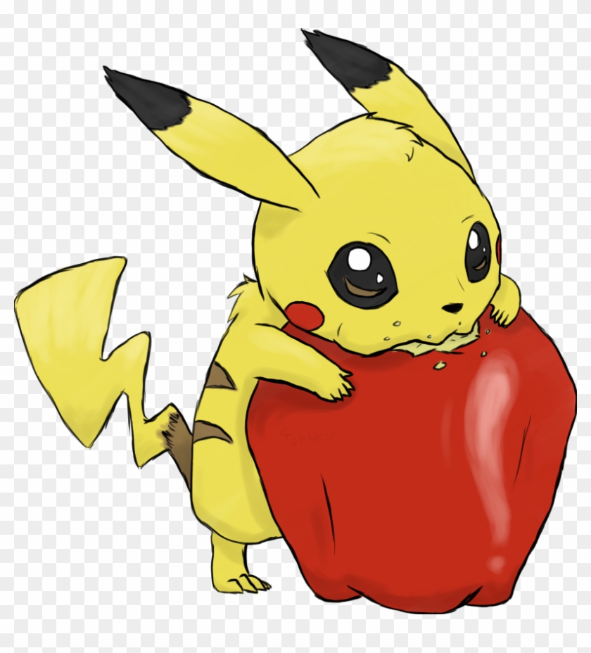 Nom That Apple, Pikachu - Cartoon #754955
