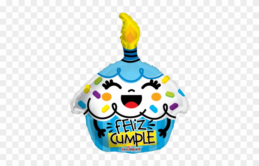 18" Feliz Cumple Cupcake Rosa Shape Balloon - Mylar #756423
