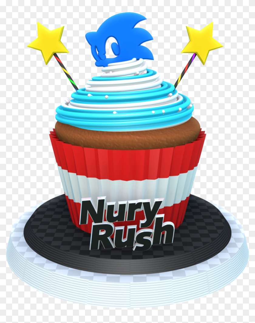 Sonic Cupcake Render By Nuryrush Sonic Cupcake Render - Cupcake #756464