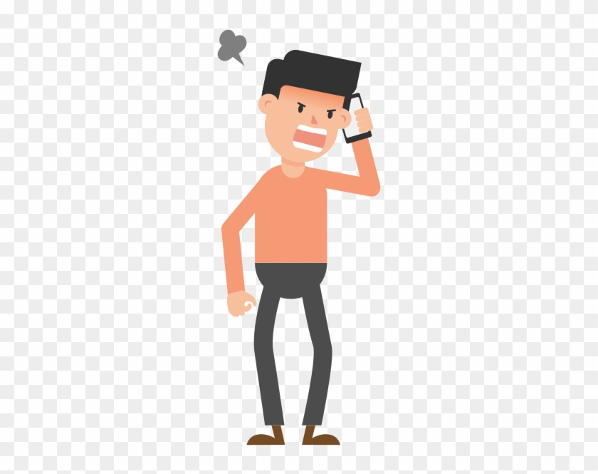 Man Talking Angry On The Phone Cartoon Vector - Scalable Vector Graphics #757160