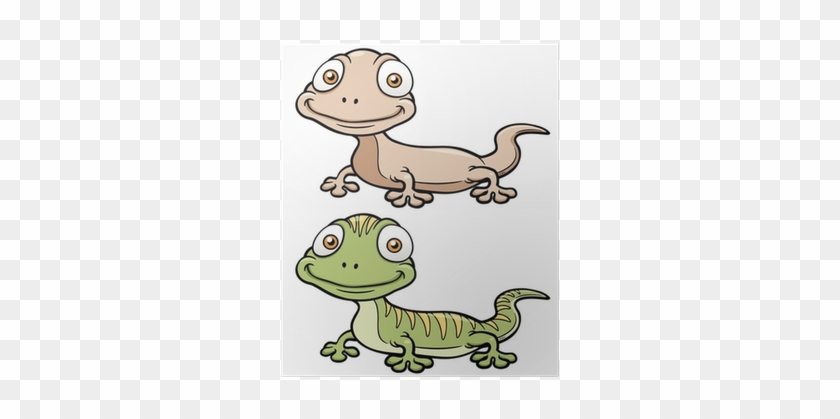 Vector Illustration Of Gecko Cartoon Poster • Pixers® - Geckos Dibujo #757972