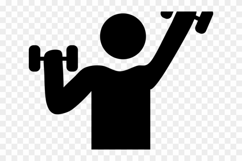 Dumbbells Clipart Fitness - Fitness Exercise Workout Gym Symbol Sign 2.25" Bottle #760695