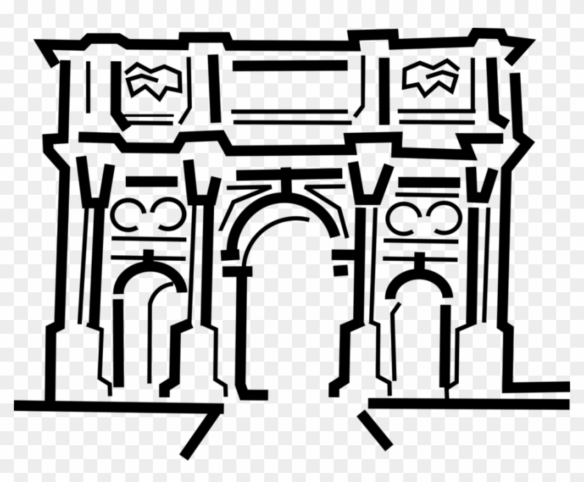 Vector Illustration Of Arc De Triomphe Triumphal Arch - Arc De Triomphe Clipart Transparent #763941
