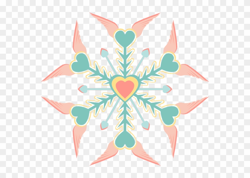 How To Set Use Colorful Snowflake Svg Vector - Copo De Nieve Corazon #764083
