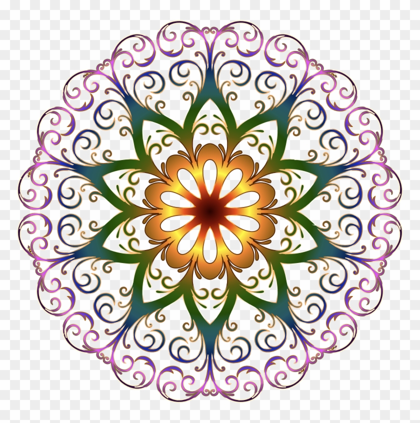 Medium Image - Round Floral Design Png #764145
