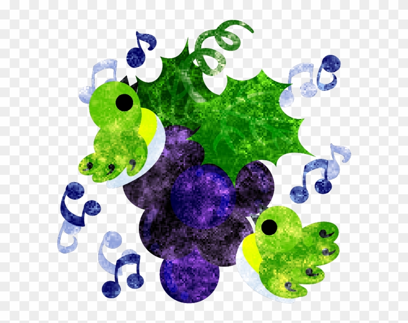フリーのイラスト素材可愛い小鳥と葡萄 Free Illustration A Cute Illustration - Grape #765243