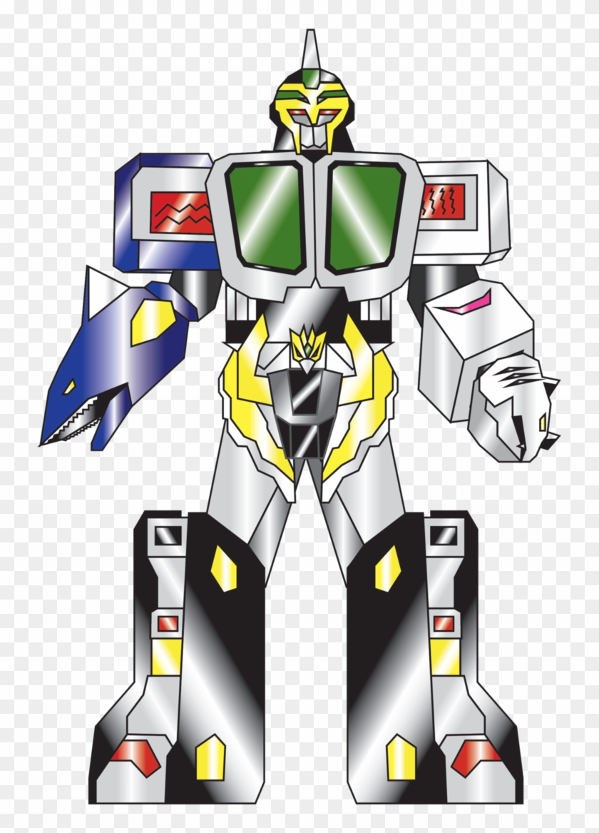 Kongazord Shark Whitetiger Mode By Nobird27 - Power Rangers Wild Foce #767520