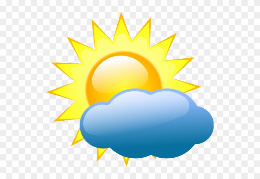 Pastel Colored Symbol For Partly Cloudy Sky Vector - Partly Cloudy Weather Symbol #768208