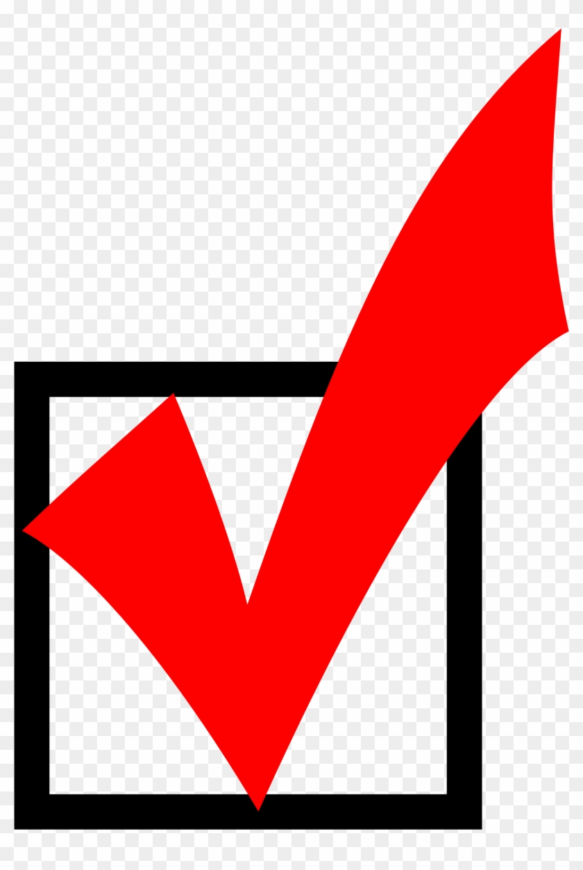 Red Check Mark Over Black Box - Box With Check Mark #140789