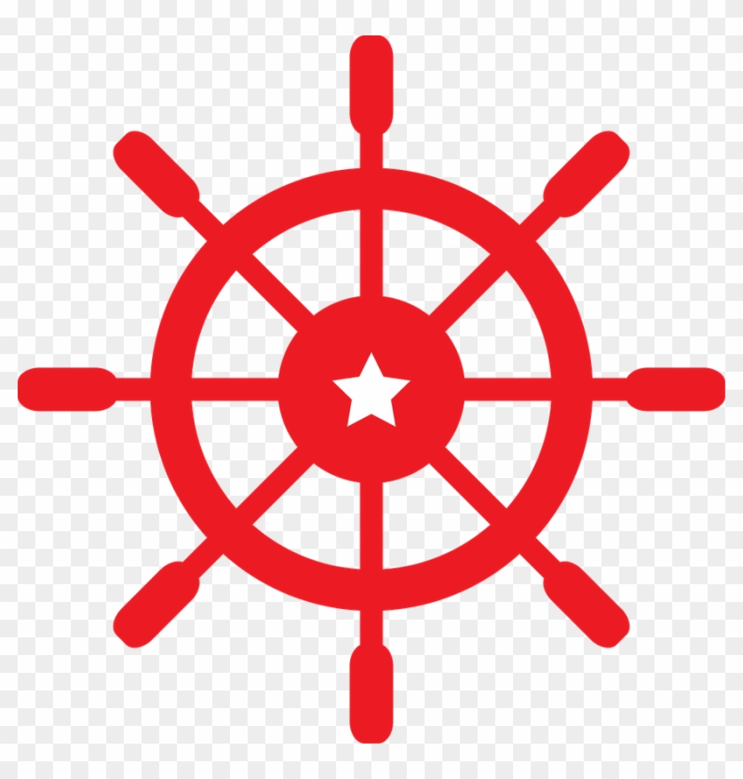 Nautical - Red Ship Wheel Clipart #141067
