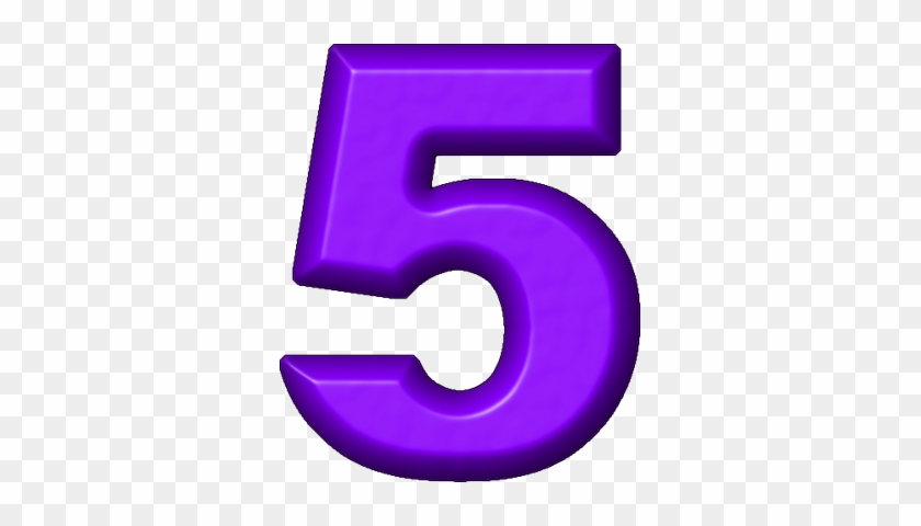 Purple Refrigerator Magnet - Numbers 5 #142295